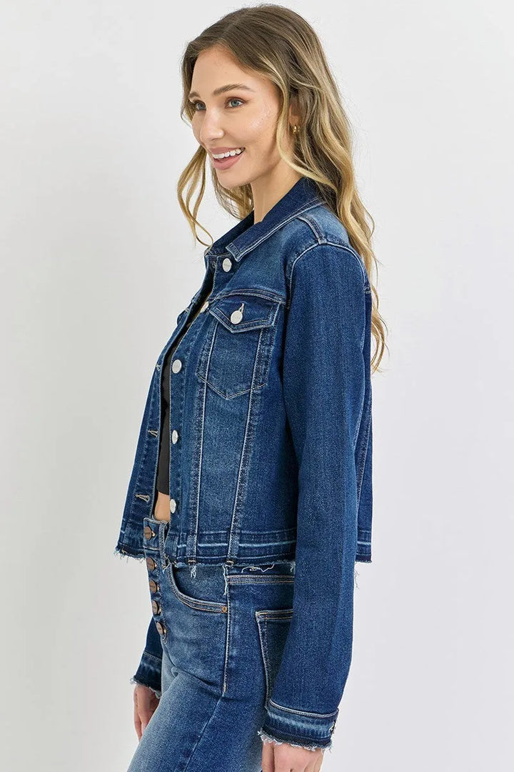 Released Hem Detail Denim Jacket - Shop Emma's 