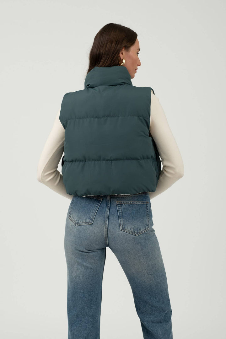 Reversible Cropped Puffer Vest - Shop Emma's 