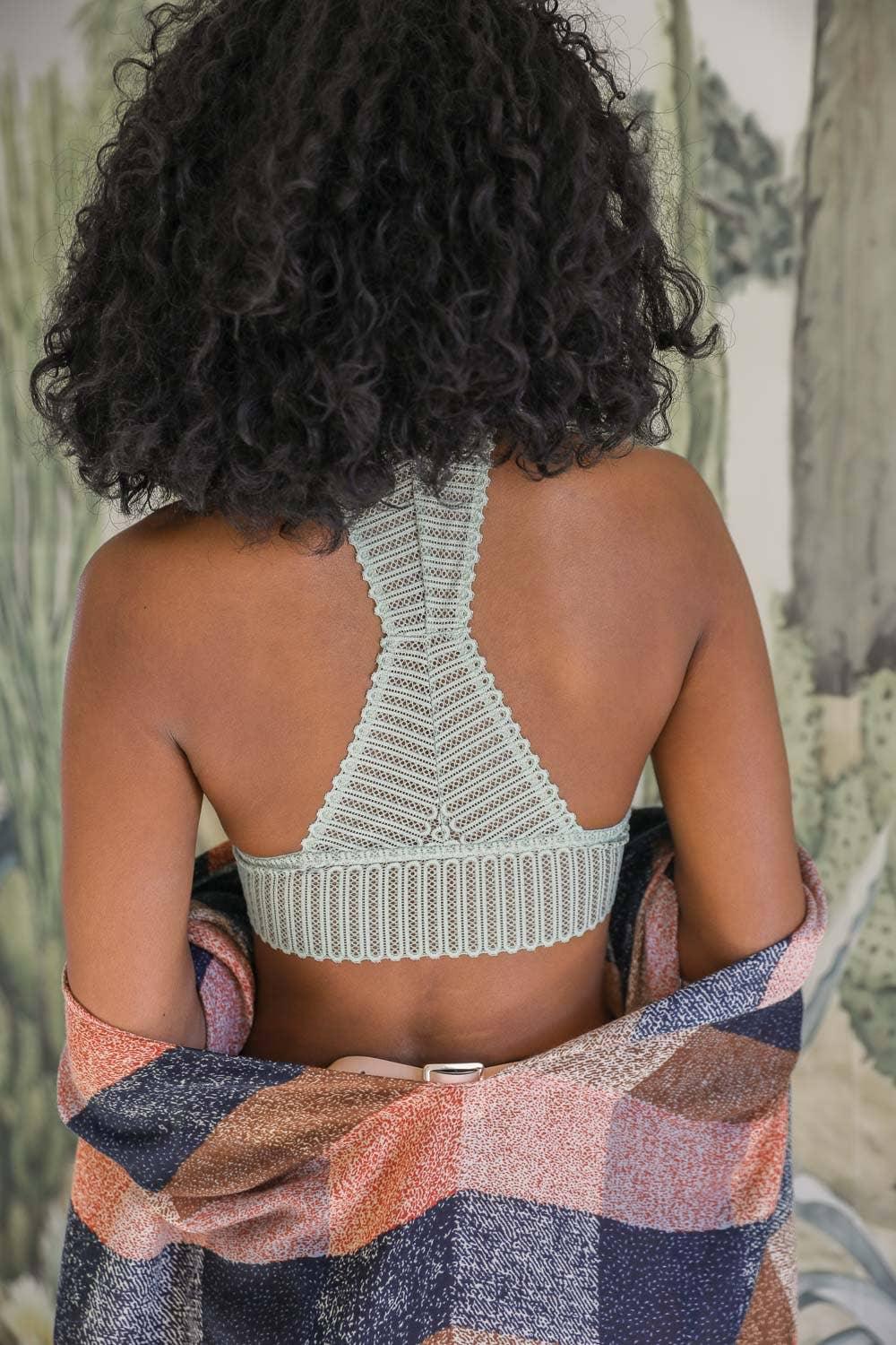 Ribbed Lace Boho Racerback Bralette - Shop Emma's 