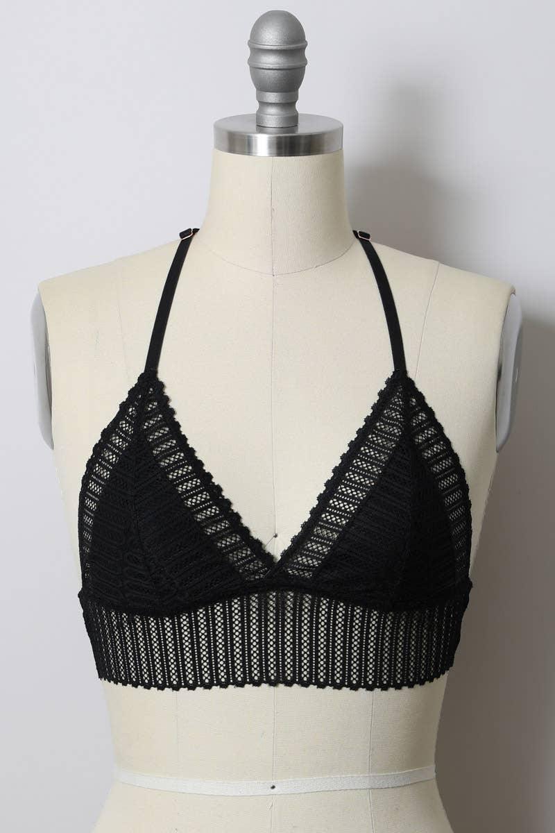 Ribbed Lace Boho Racerback Bralette - Shop Emma's 