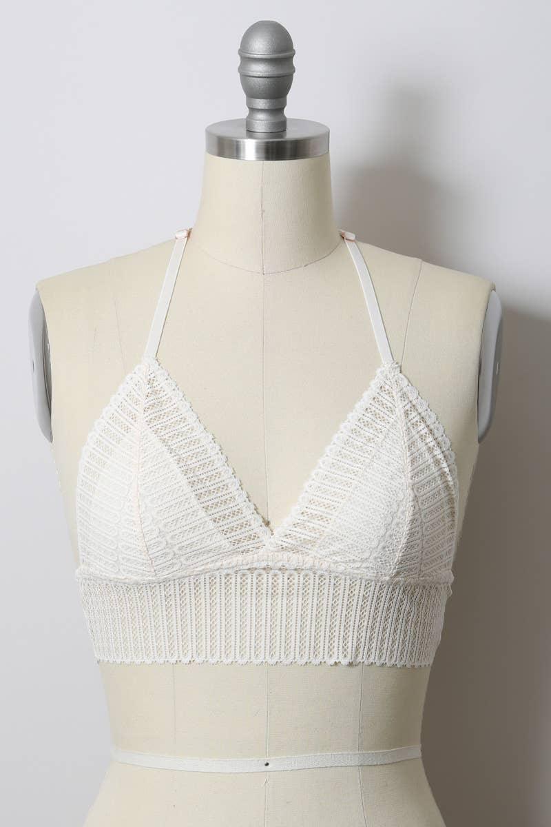 Ribbed Lace Boho Racerback Bralette - Shop Emma's 