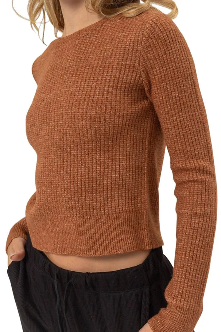 Ribbed Long Sleeve Knit Top - Shop Emma's 