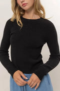 Ribbed Long Sleeve Knit Top - Shop Emma's 