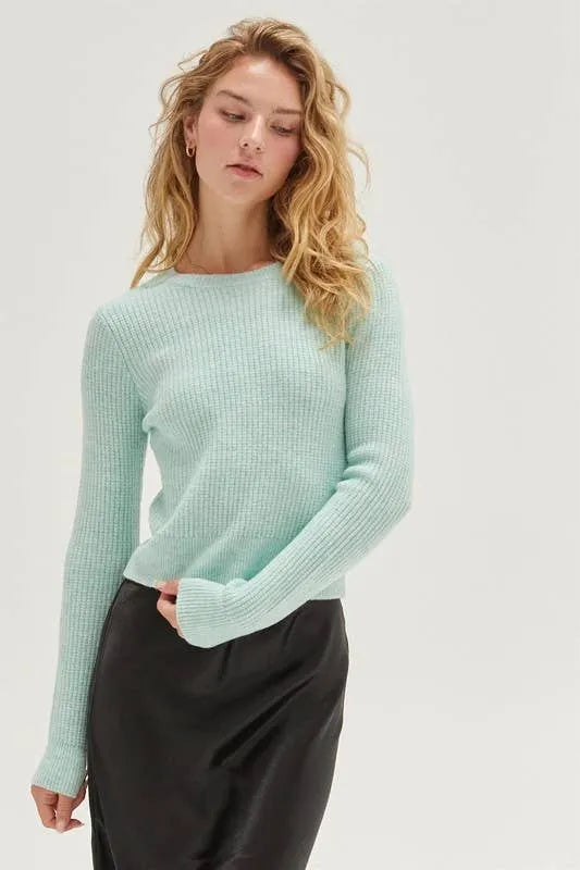 Ribbed Long Sleeve Knit Top - Shop Emma's 