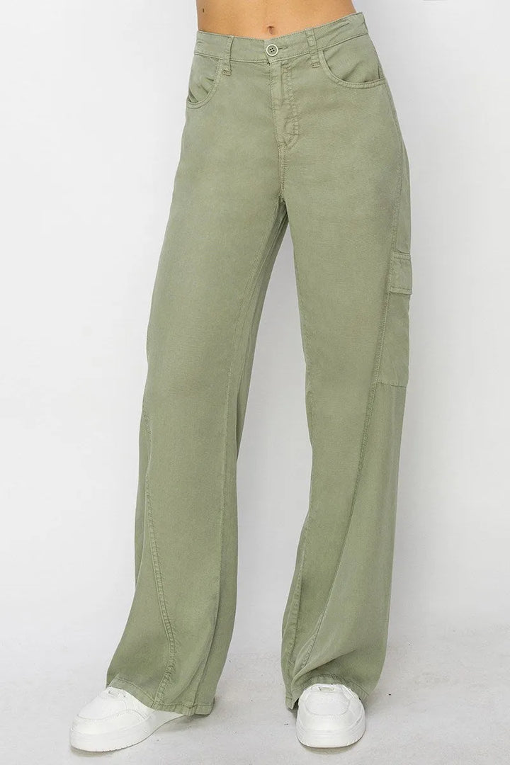 Rise High Rise Cargo Tencel Pants - Shop Emma's 