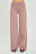 Risen Mauve High Rise Wide Leg Jeans - Shop Emma's 