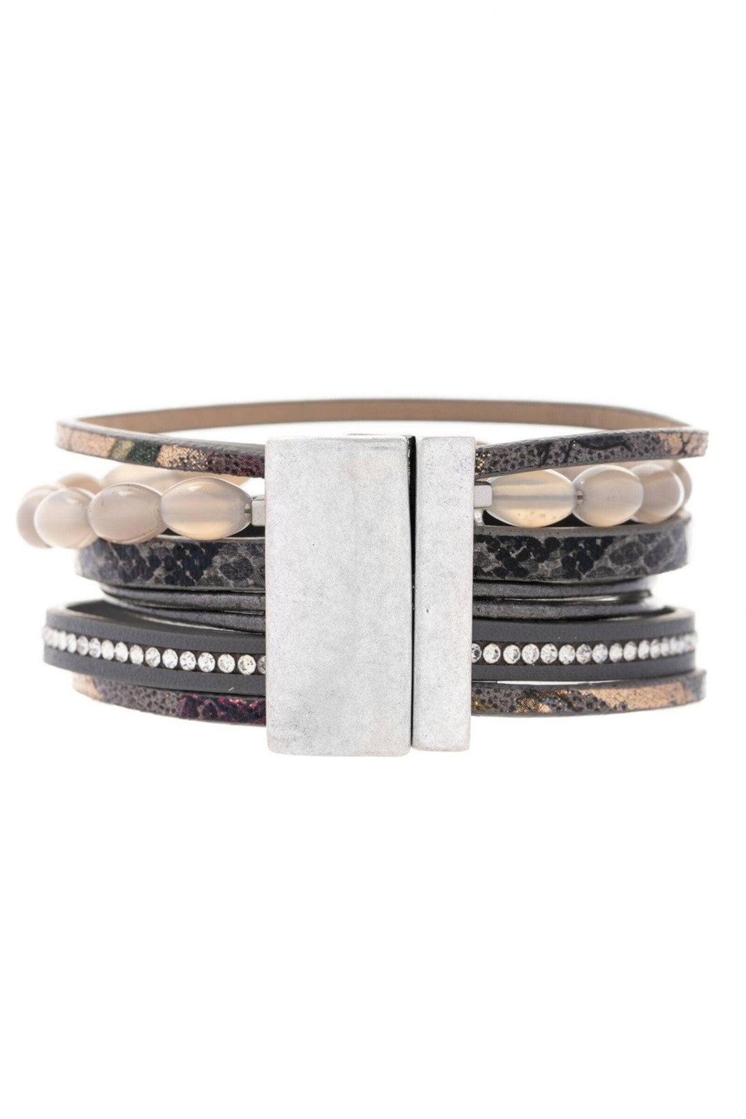 SAACHI - Agate Beaded Leather Bracelet - Shop Emma's 