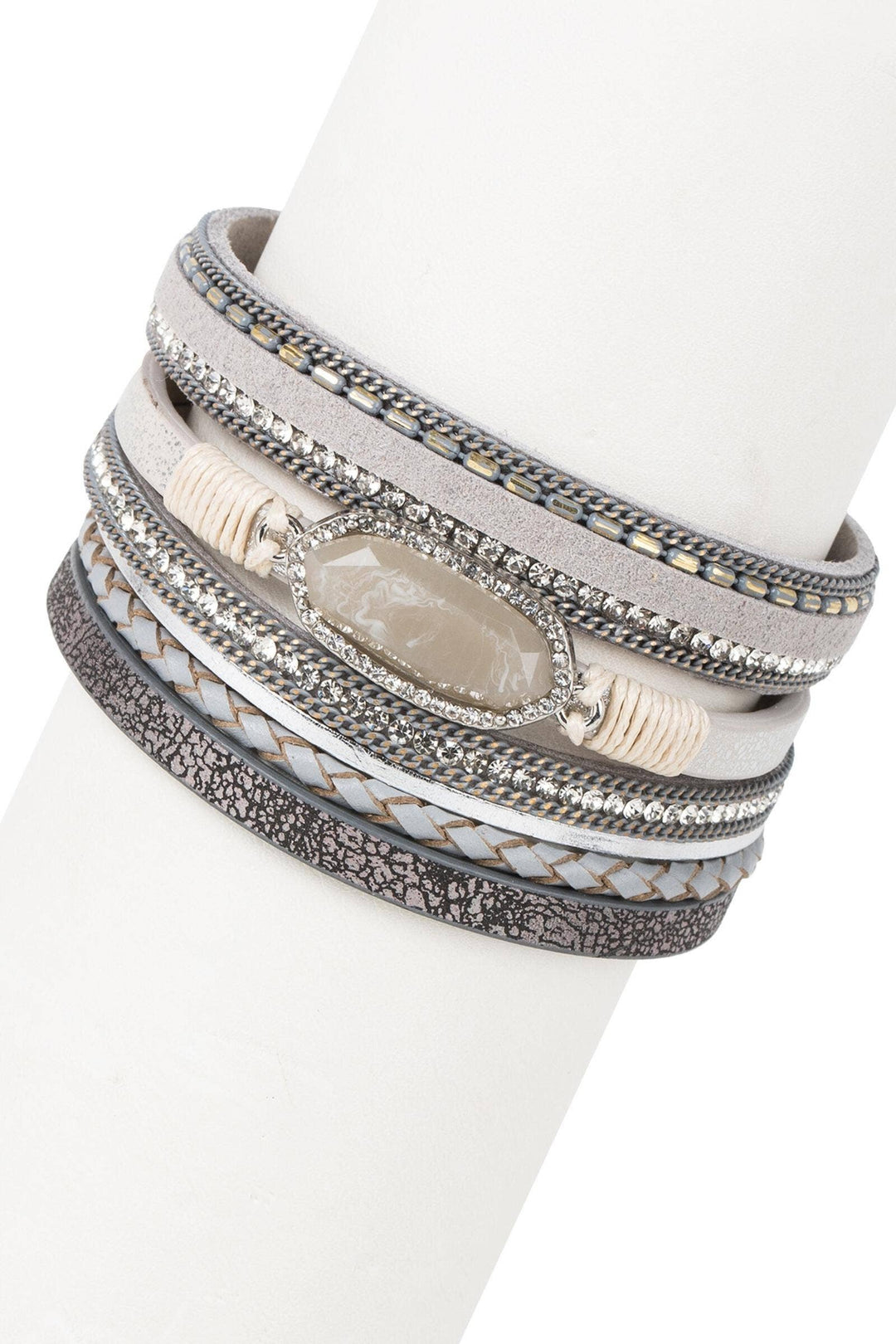 SAACHI - Reno Resin Stone Leather Bracelet - Shop Emma's 