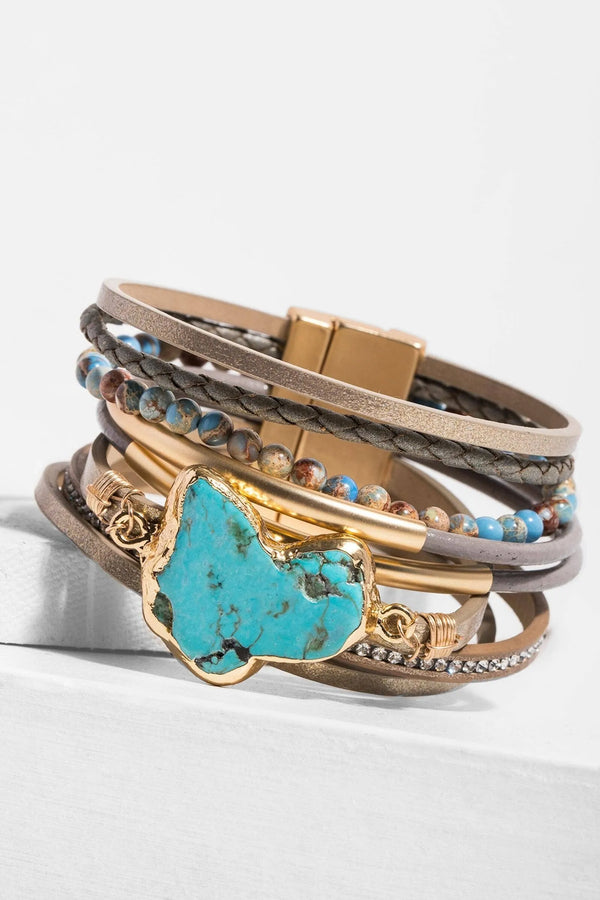 SAACHI - Soraya Natural Turquoise Stone Bracelet - Shop Emma's 