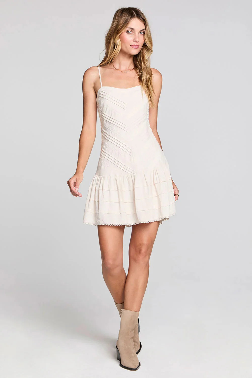 Saltwater Luxe Zevya Mini Dress in salt front