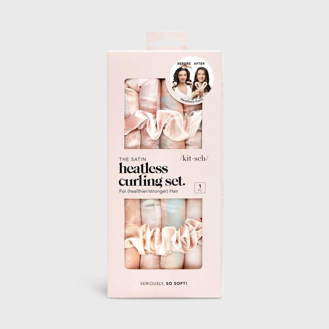 Satin Heatless Curling Set - Sunset Tie Dye pic 2 - Emma's Boutique