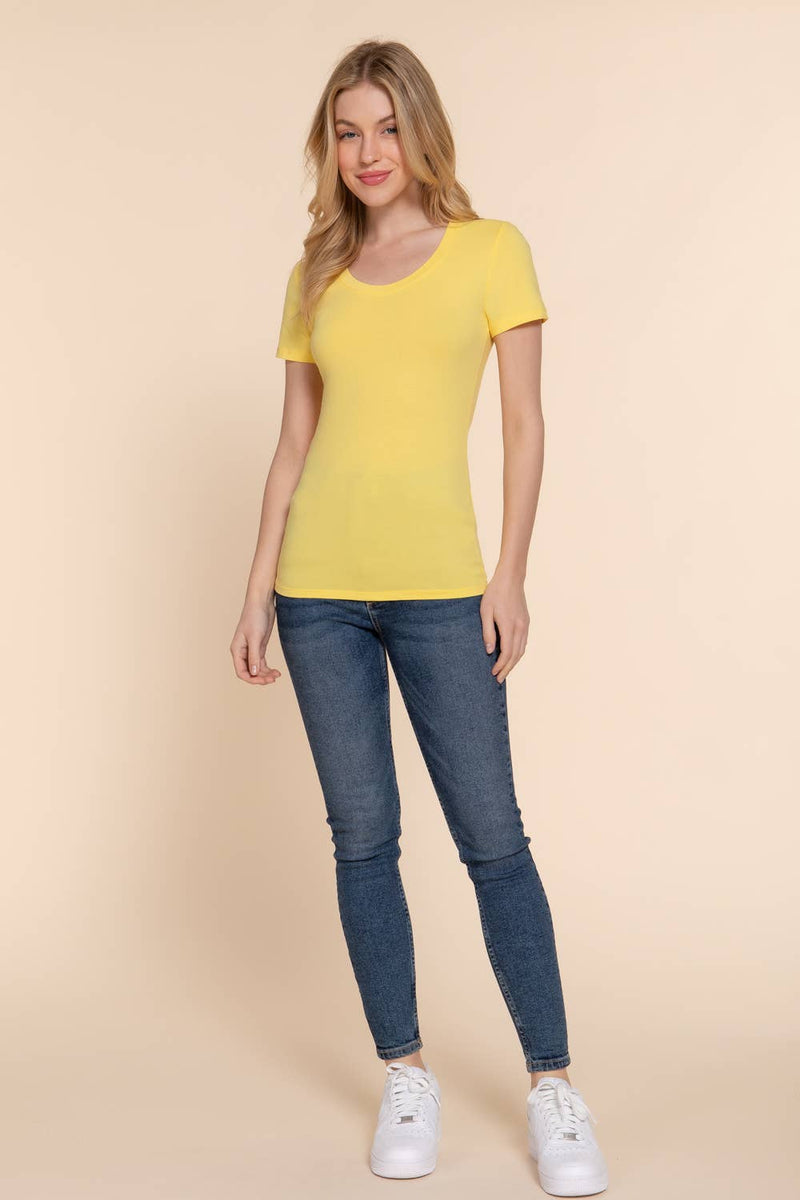 Short Sleeve Scoop Neck Top - Shop Emma's 