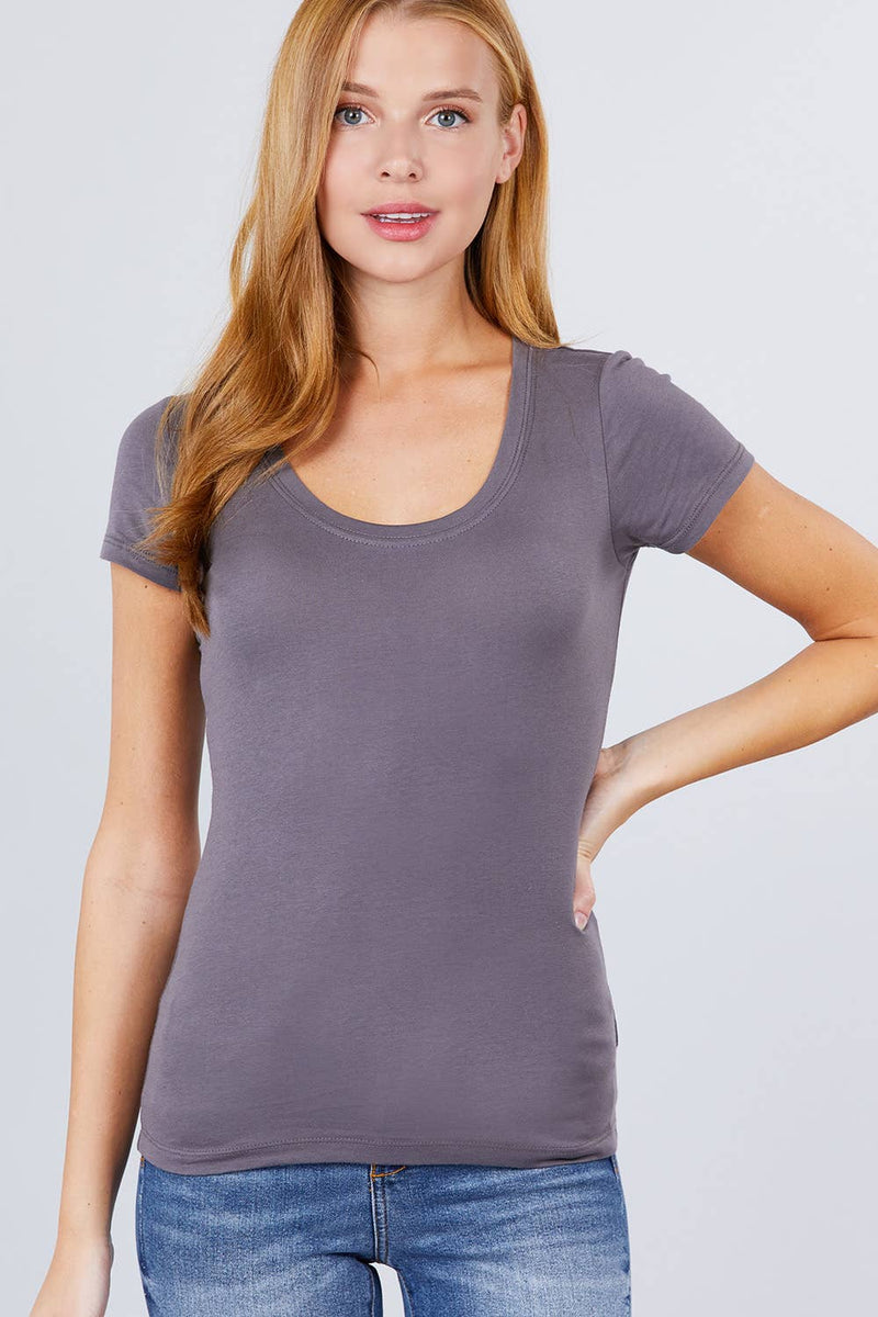 Short Sleeve Scoop Neck Top - Shop Emma's 