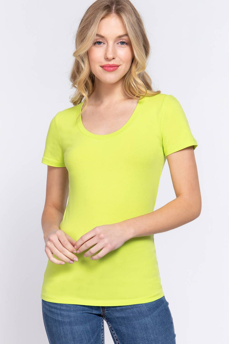 Short Sleeve Scoop Neck Top - Shop Emma's 