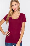 Short Sleeve Scoop Neck Top - Shop Emma's 