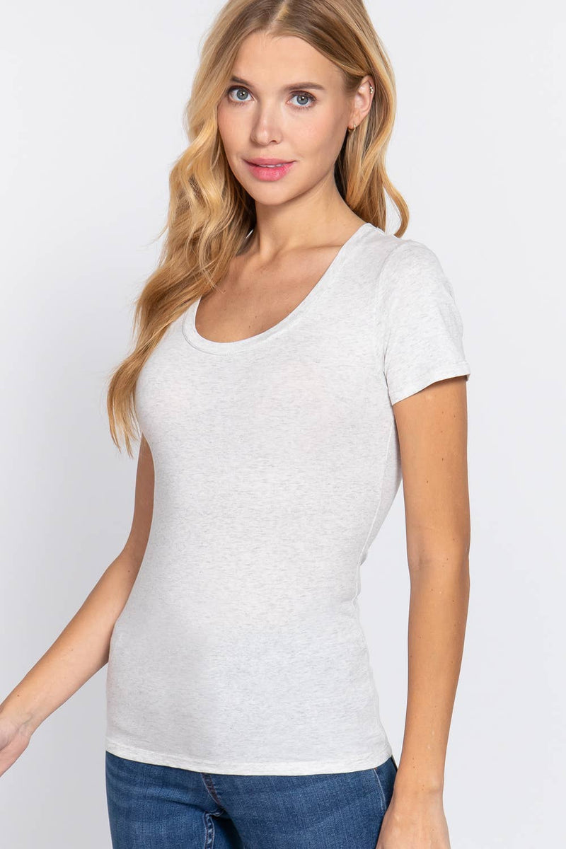 Short Sleeve Scoop Neck Top - Shop Emma's 