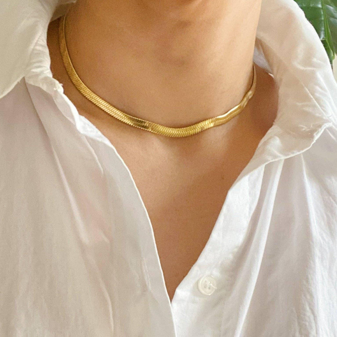 Simply Herringbone Chain Necklace - Shop Emma's 