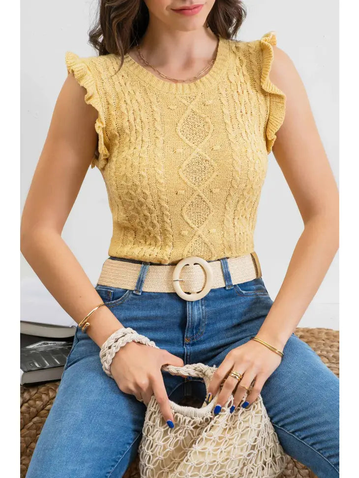 Sleeveless Cable Knit Top - Shop Emma's 