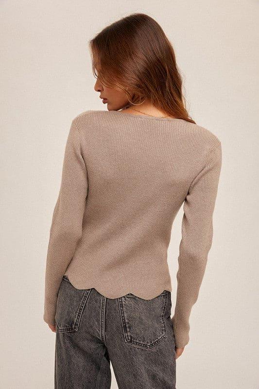 Square Scalloped Sweater - Shop Emma's 