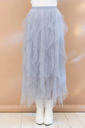 Swiss Dot Tulle Mesh Ruffle Maxi Skirt - Shop Emma's 