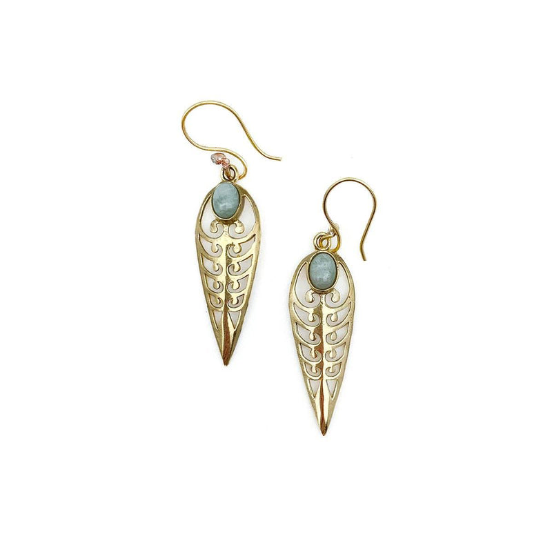 Tanvi Gold-Plated and Amazonite Earrings - Shop Emma's 