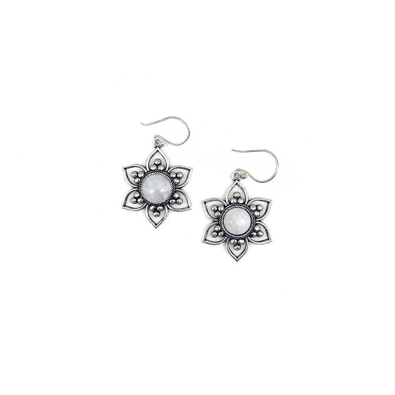 Tanvi Silver Lotus Flower Earrings - Shop Emma's 