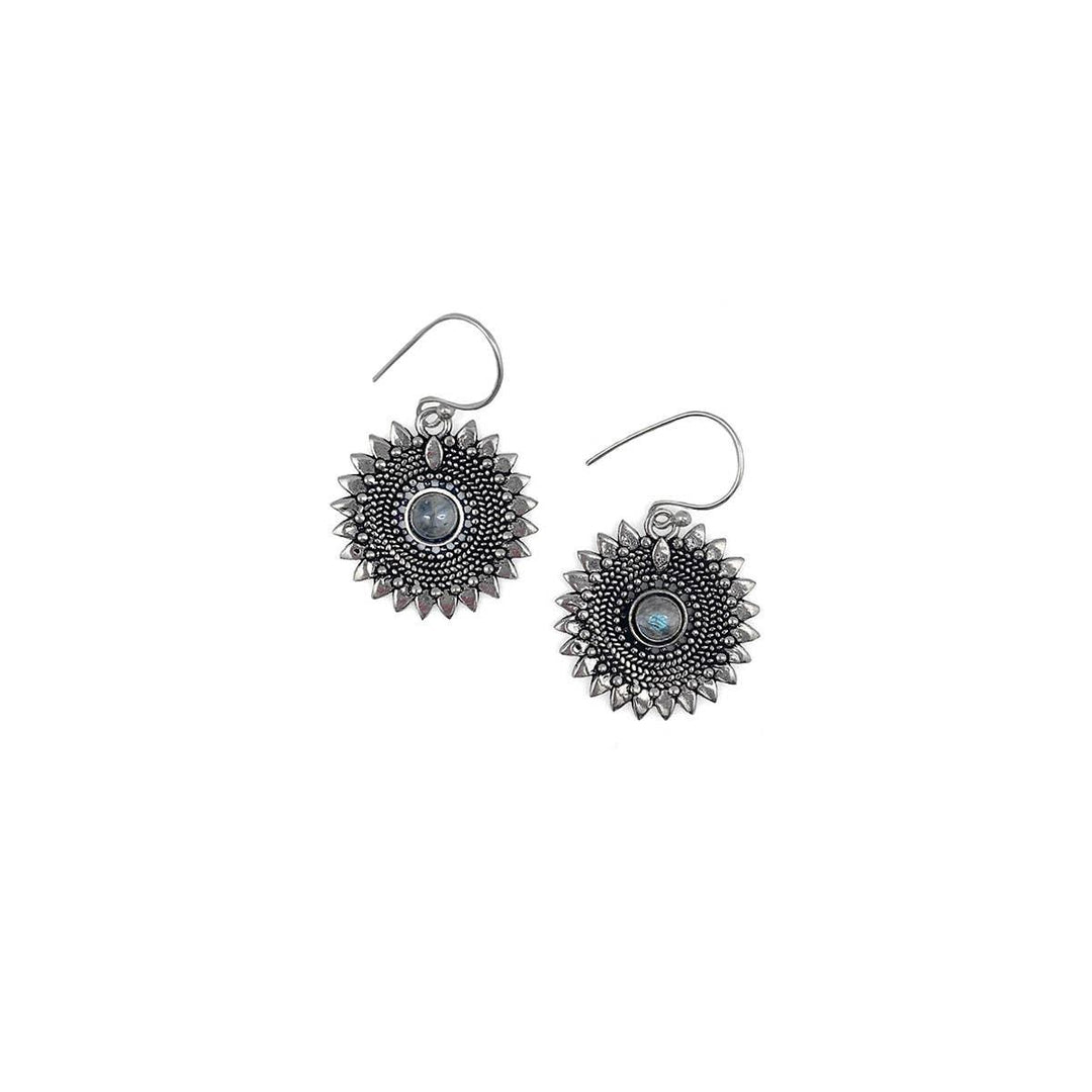 Tanvi Silver Spoked Circle Earrings - Shop Emma's 