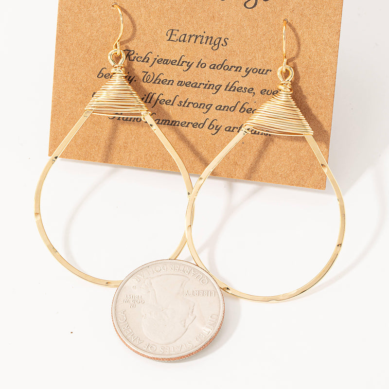 Thin Teardrop Cutout Earrings - Shop Emma's 