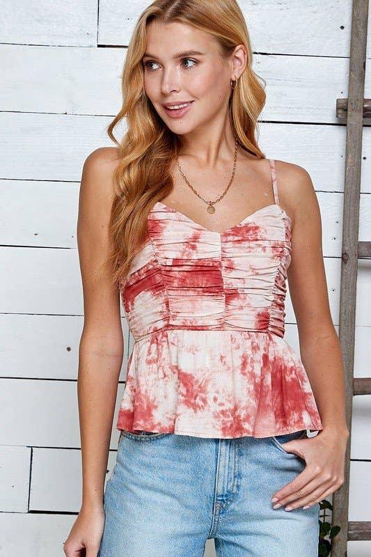 Tie Dye Rushed Top - Shop Emma's 