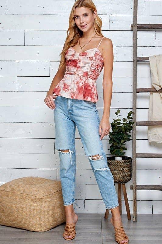 Tie Dye Rushed Top - Shop Emma's 