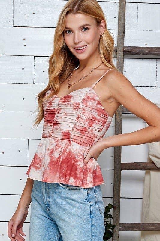 Tie Dye Rushed Top - Shop Emma's 