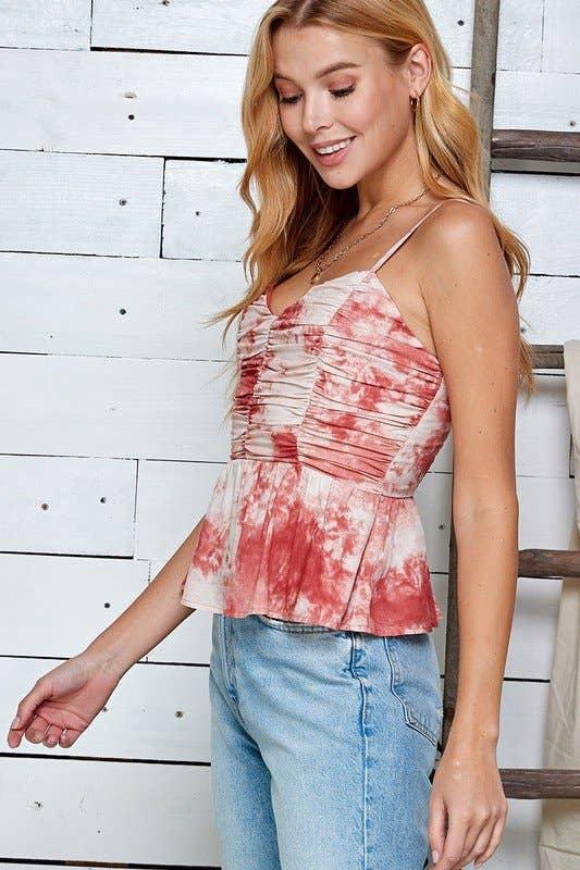 Tie Dye Rushed Top - Shop Emma's 