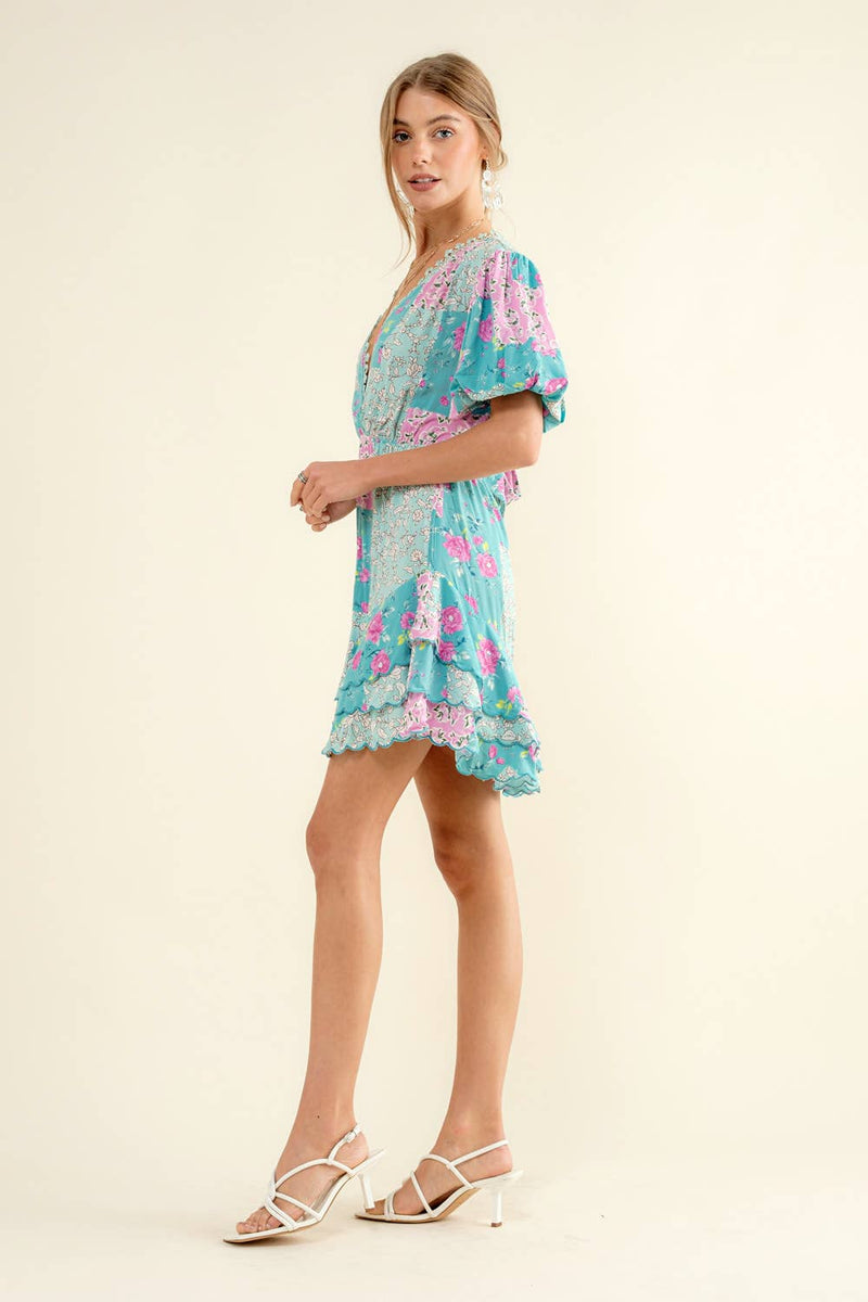 Tiered Scallop Hem Mini Dress - Shop Emma's 