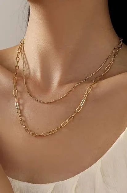 Titanium Steel Layered Chain Necklace - Shop Emma's 