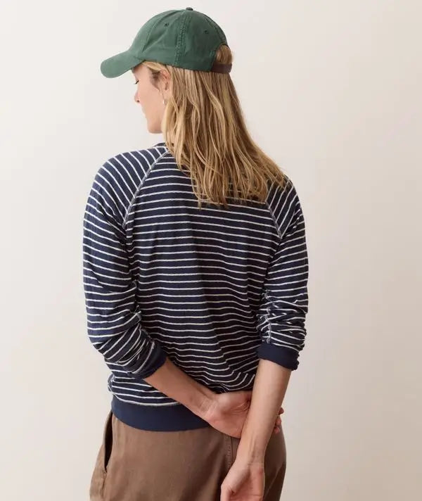 Marine Layer Juno Reversible Raglan in Twilight Stripe back