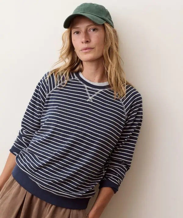 Marine Layer Juno Reversible Raglan in Twilight Stripe 5