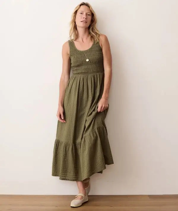 Marine Layer Tessa Midi Dress in Olive