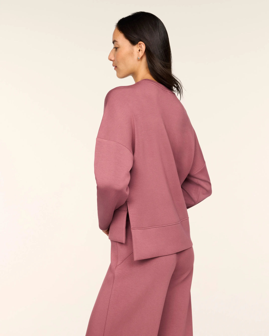 Spanx Airessentials® Crewneck Long Sleeve Top - Rum Raisin 1