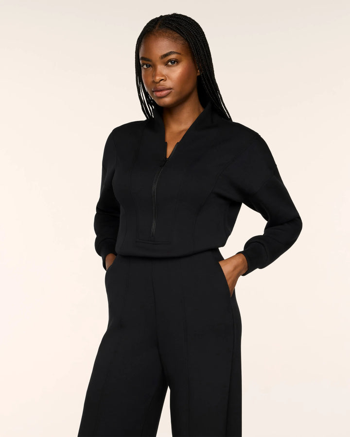 SPANX AirEssentials® Long Sleeve Shawl Collar Jumpsuit - Very Black 2