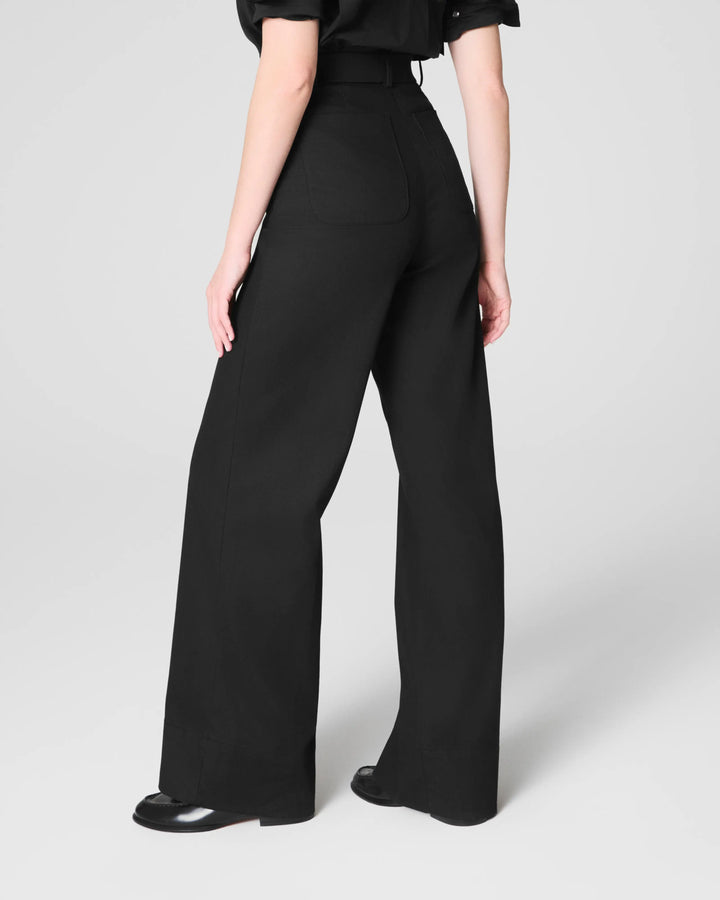 SPANXsupersmooth™ Stretch Twill Wide Leg Pants in Black back