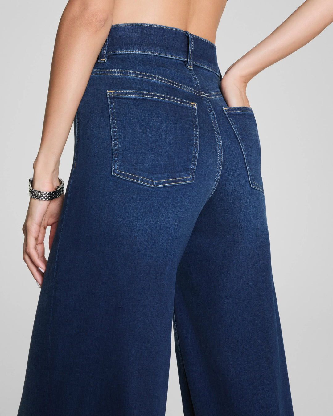 Spanxshape Everywear Wide Leg Jeans in Poseidon back 1
