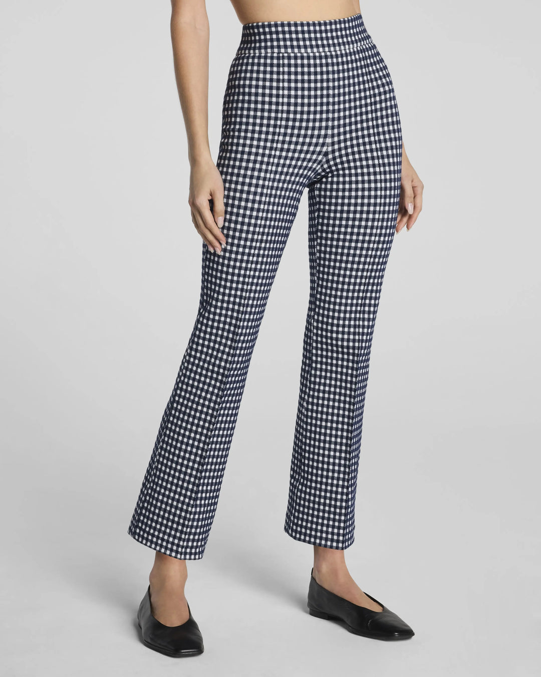 Spanx Perfectfit Ponte Kick Flare Pant With Pintuck in Gingham