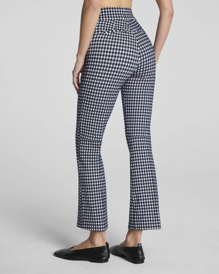 Spanx Perfectfit Ponte Kick Flare Pant With Pintuck in Gingham back