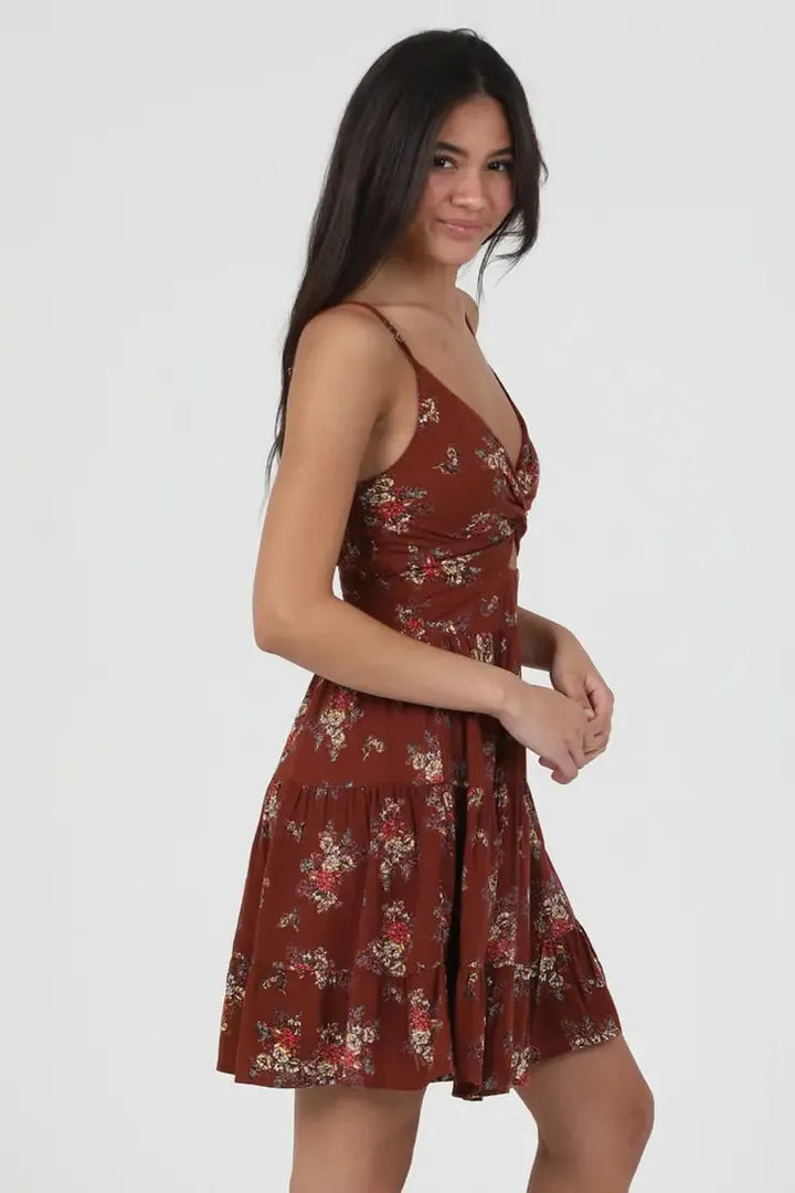 V-Neck Cutout Twist Front Sundress - Shop Emma's 