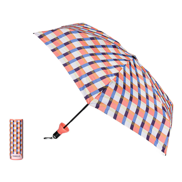 Vinrella - Gingham Pink Water Bottle Umbrella - Shop Emma's 