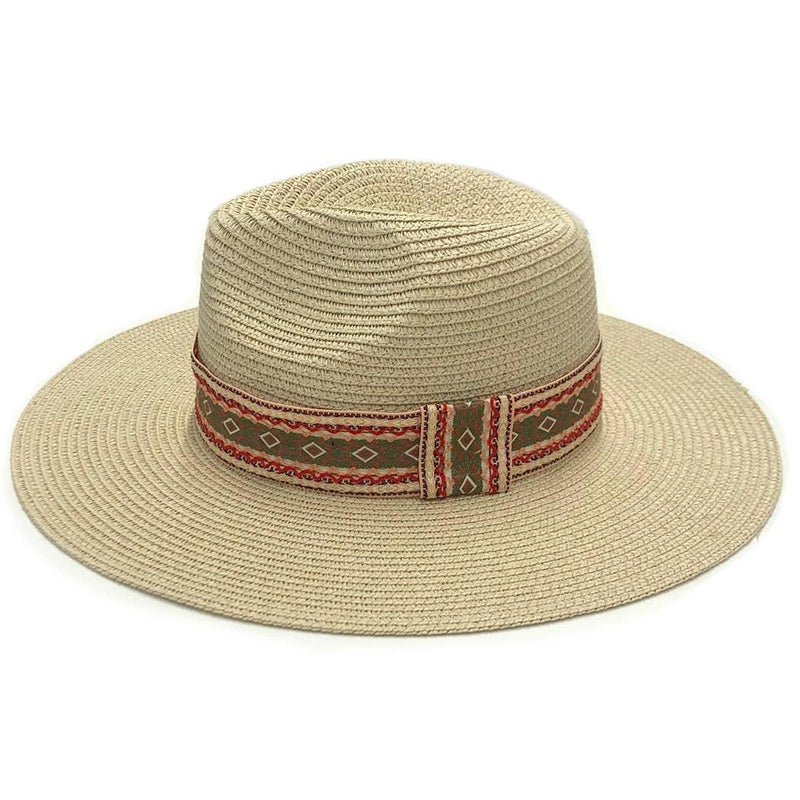 Women's Aztec Ribbon Band Panama Hat - Shop Emma's 