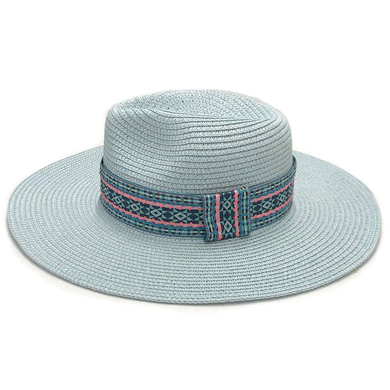 Women's Aztec Ribbon Band Panama Hat - Shop Emma's 