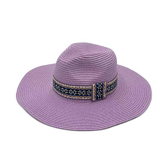 Women's Aztec Ribbon Band Panama Hat - Shop Emma's 