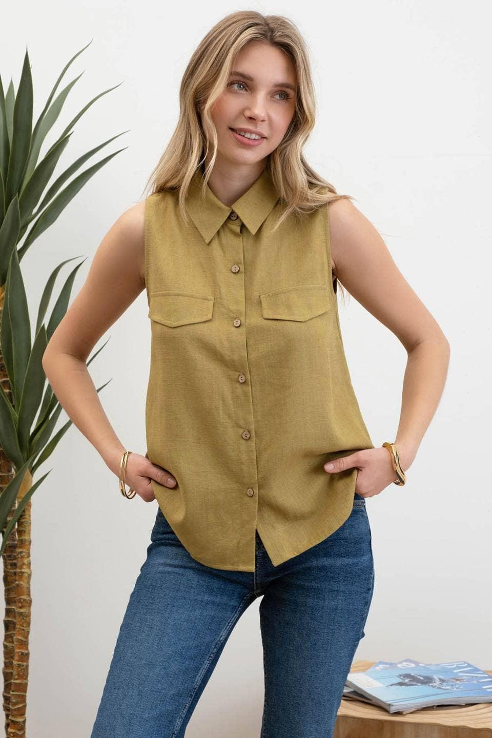 Women's Collared Button Down Shirt - Shop Emma's 