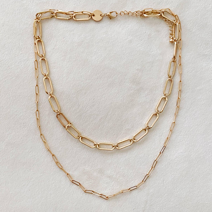 Big & Small Double Chain Link Necklace - Shop Emma's 